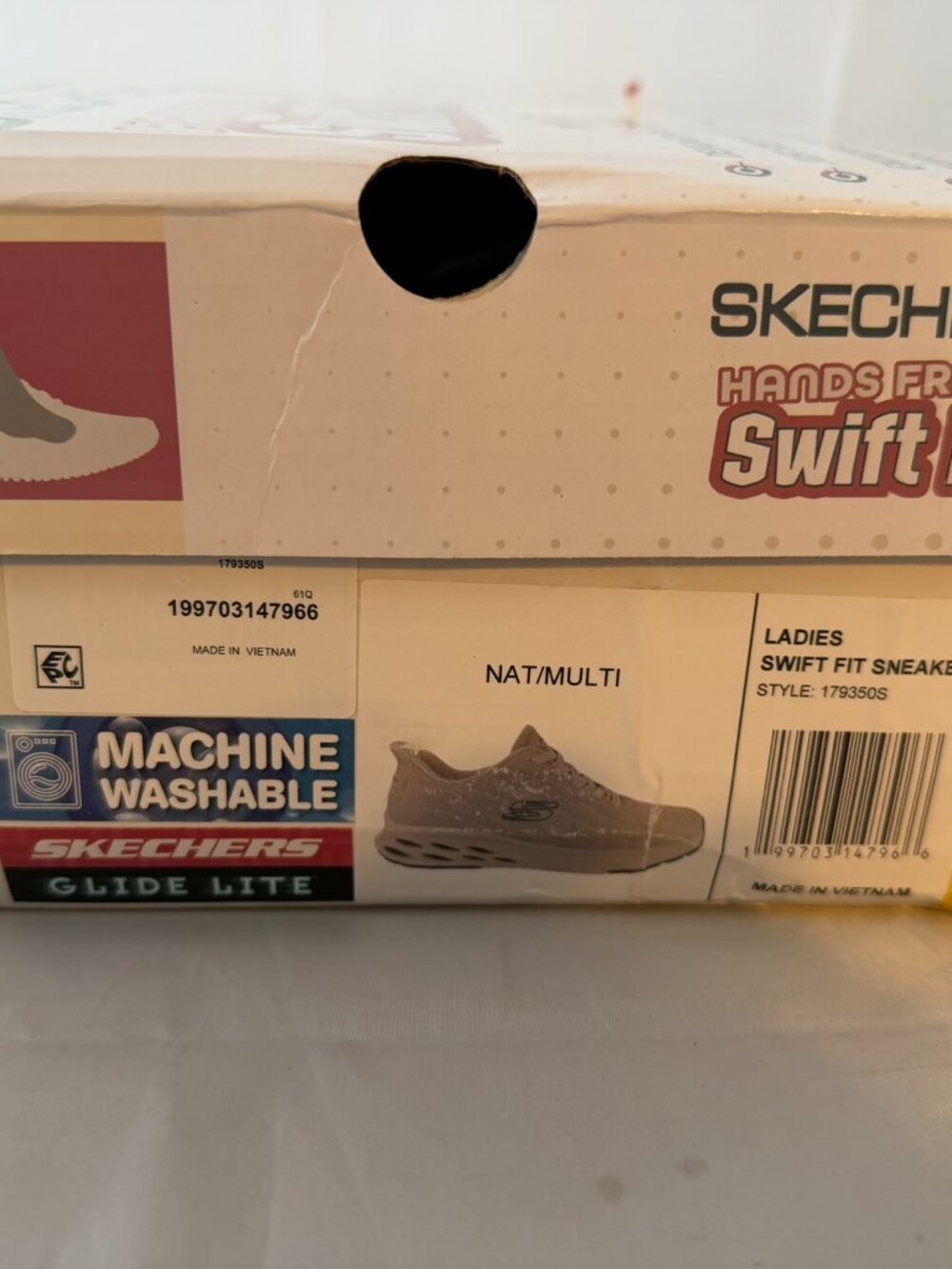 Skechers Women's Glide-Lite Swift Fit Sneaker, Natural Size 8.5, NIB - Picture 7 of 7